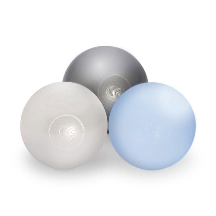 Balles pour Piscine à Balles de Jeu pour Bébé Enfants MISIOO Plastique Colorées 6 cm 300 Boules: Blue/Argent/Blanc Perle