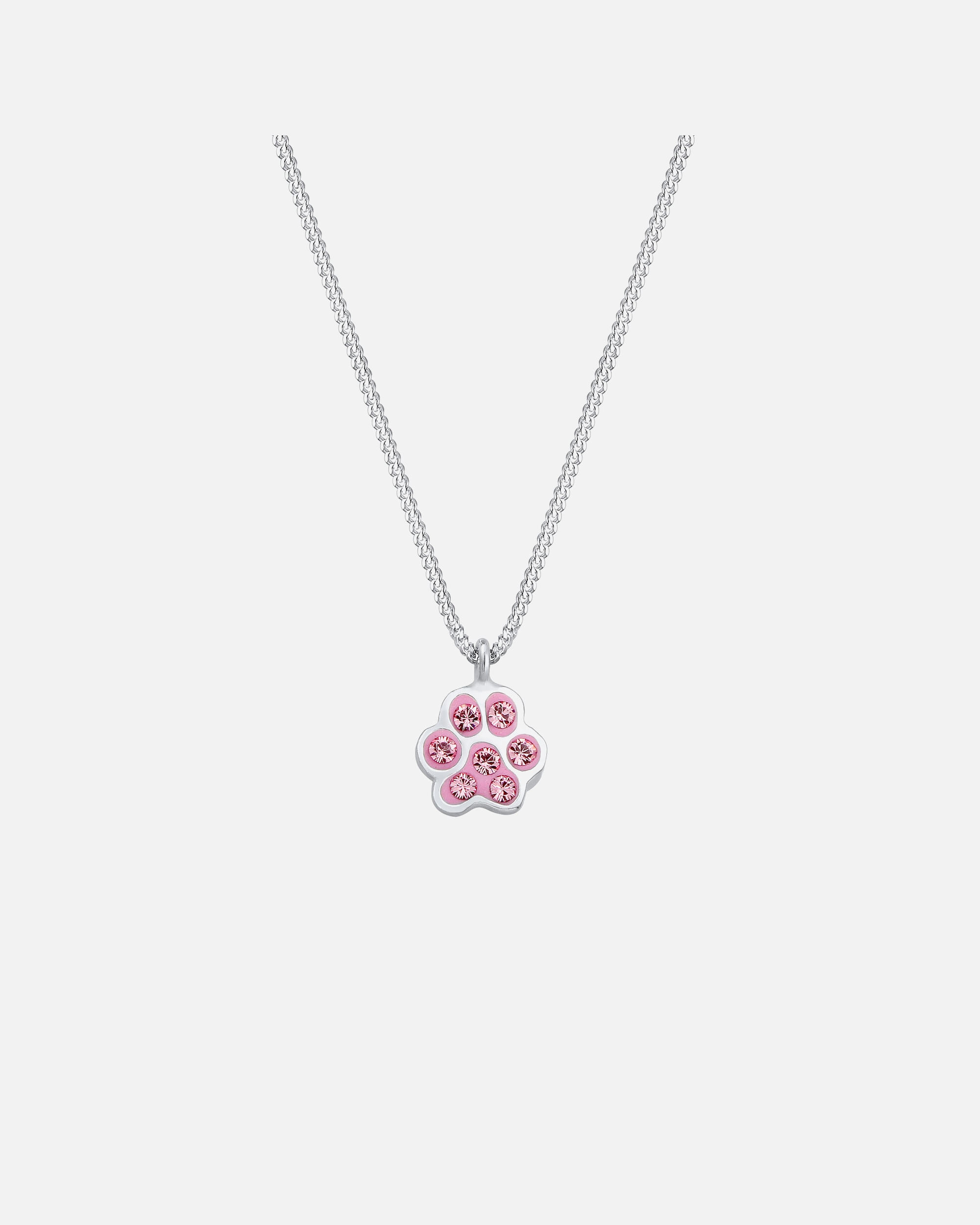 Elli Patte Animal Pink Collier Enfants-(925/100) Argent avec Cristaux