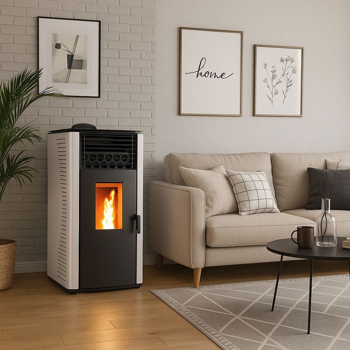 Sannover Anita 12 kW Pelletkaminofen, Weiß