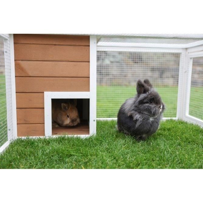 KERBL - Enclos d'extérieur petits animaux -  132 x 102 x 59 cm - Maison intégrée - Grillage