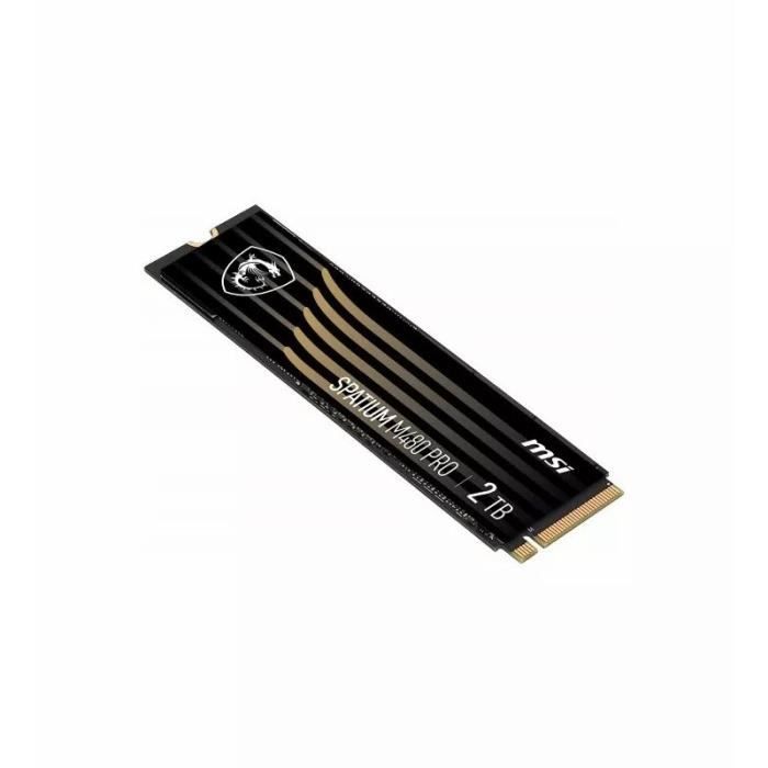 Disque dur SSD - MSI - Spatium M480 Pro - 2 To - PCIe 4.0 NVMe - 7400 Mo/s lecture, 7000 Mo/s écriture