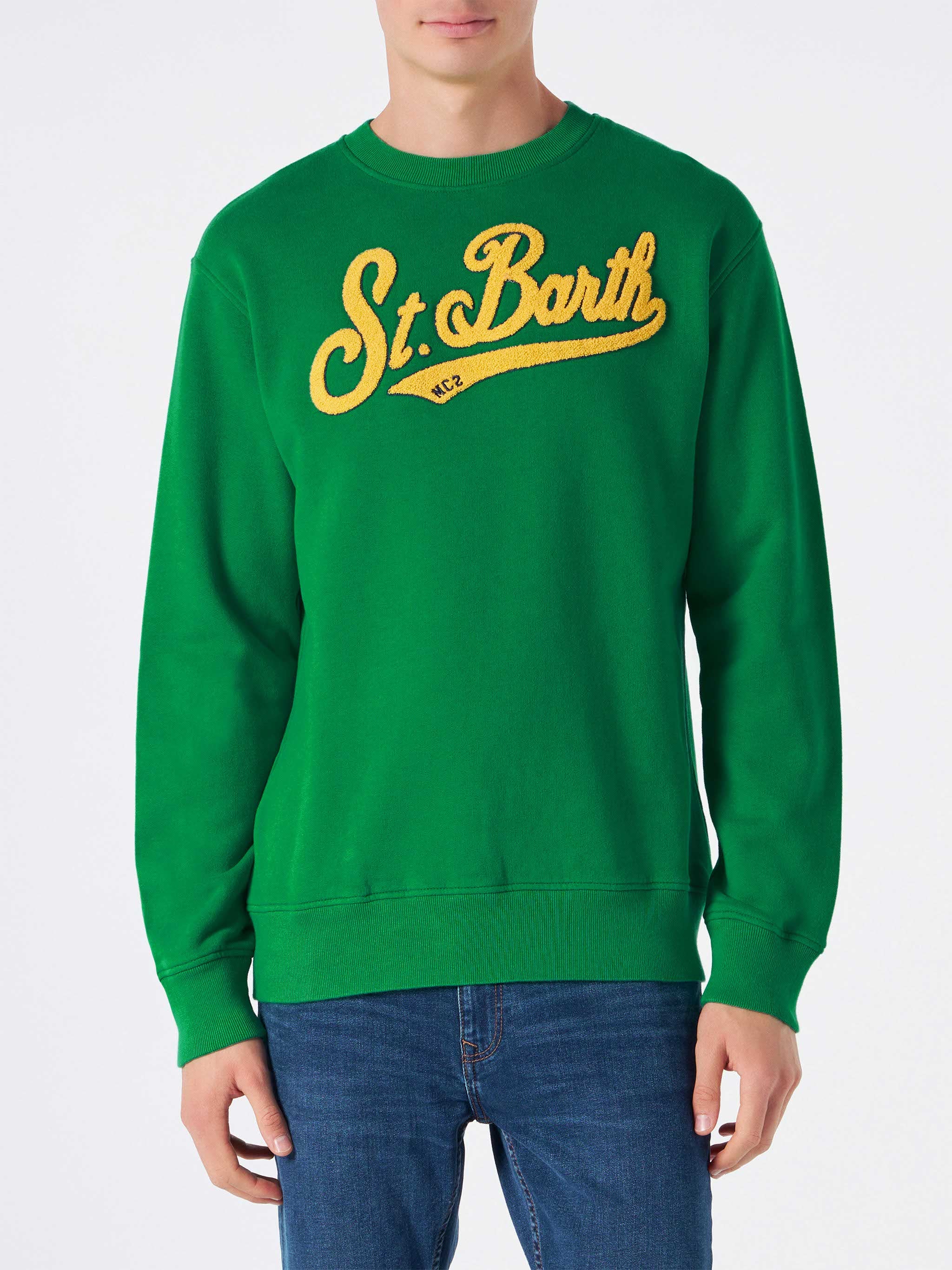 Sweatshirt met ronde hals voor heren met badstof logo