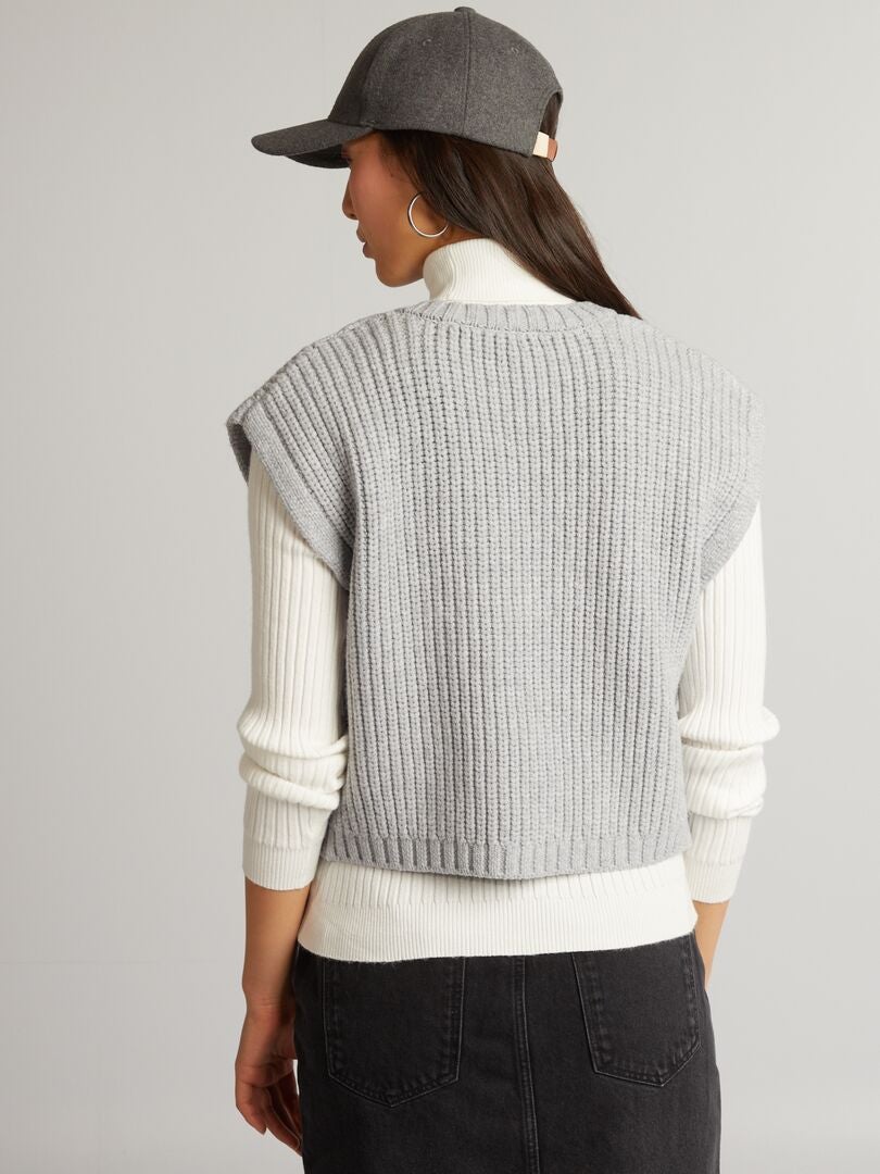 Jersey de punto sin mangas - gris