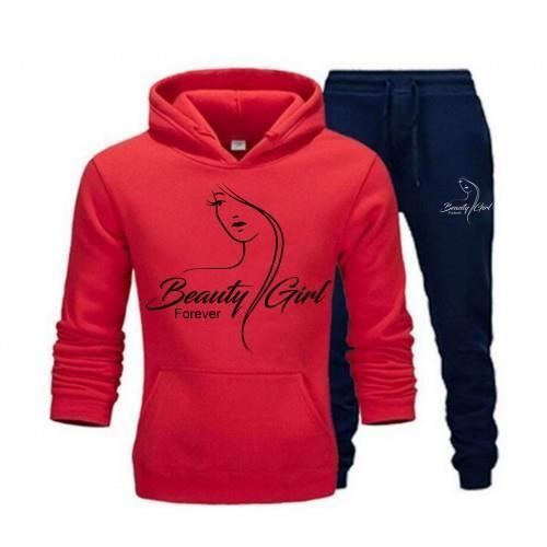 Jogging enfant fille - Beauty Girl - Rouge - Sweat à capuche - Respirant - 3/4 ans