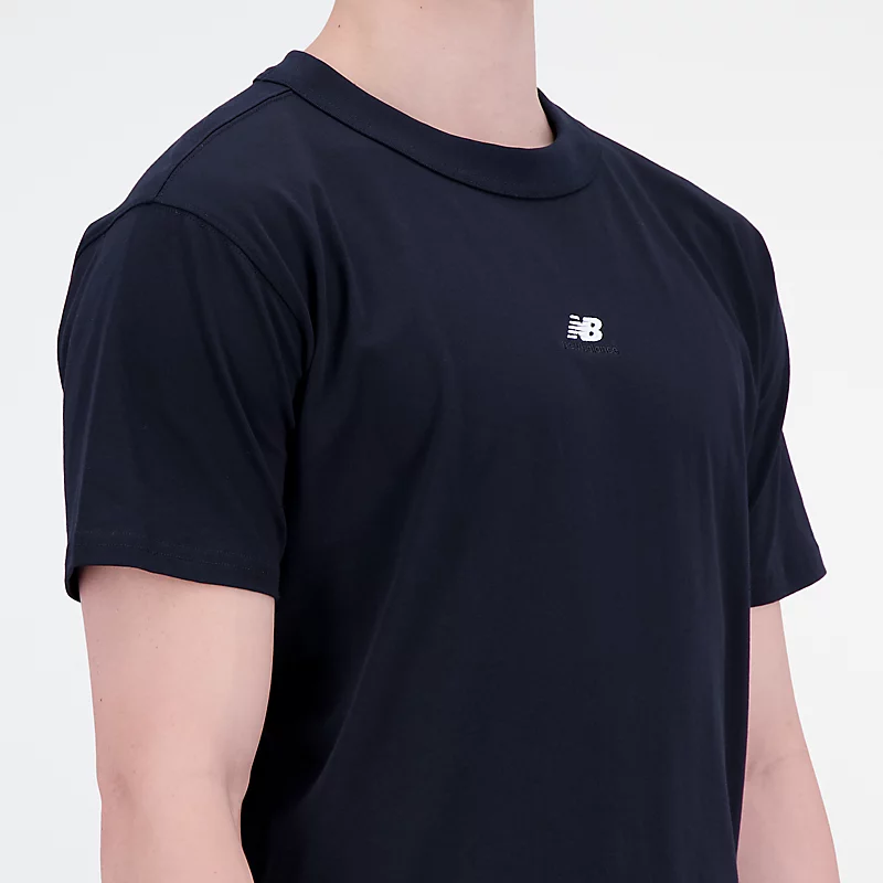Camiseta masculina de manga curta em algodão jersey com estampa remasterizada da Athletics - PRETA