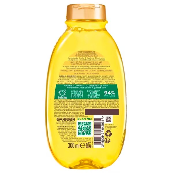 Garnier Ultra Doux šampon s kamilico in cvetličnim medom za blond lase<br>300 ml