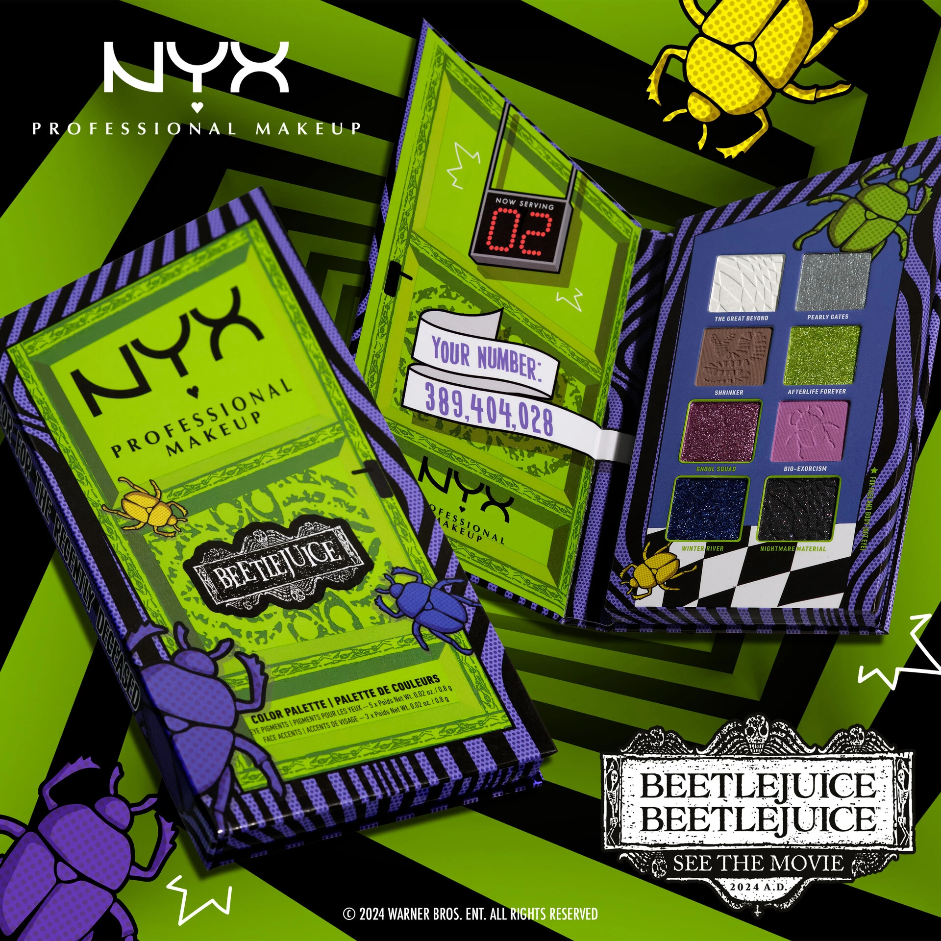 Beetlejuice Color For The Recently Deceased 8-Pan Color Palette - NYX Professional Makeup