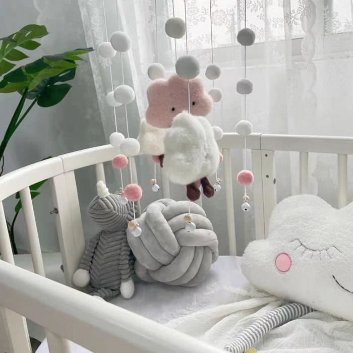Móvil para cuna, móvil musical para cuna de niña, móvil de madera para cuna, campanillas para cuna.