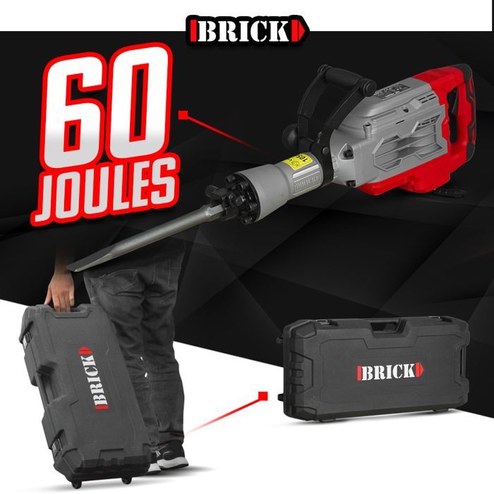 Martillo neumático de 1700 W y 60 julios con estuche - Ladrillo