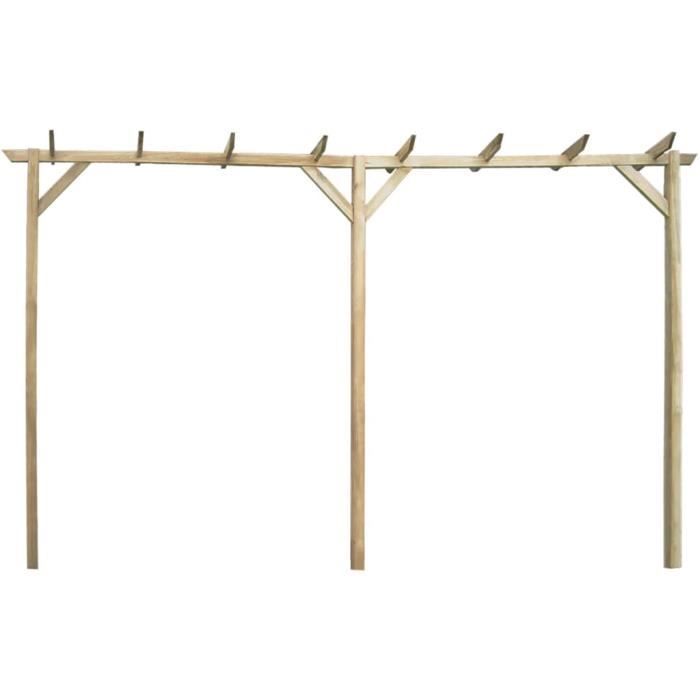 Pergola de jardin en bois - VINGVO - 400 x 40 x 205 cm - Vert - Résistance à la pourriture - Facile à assembler