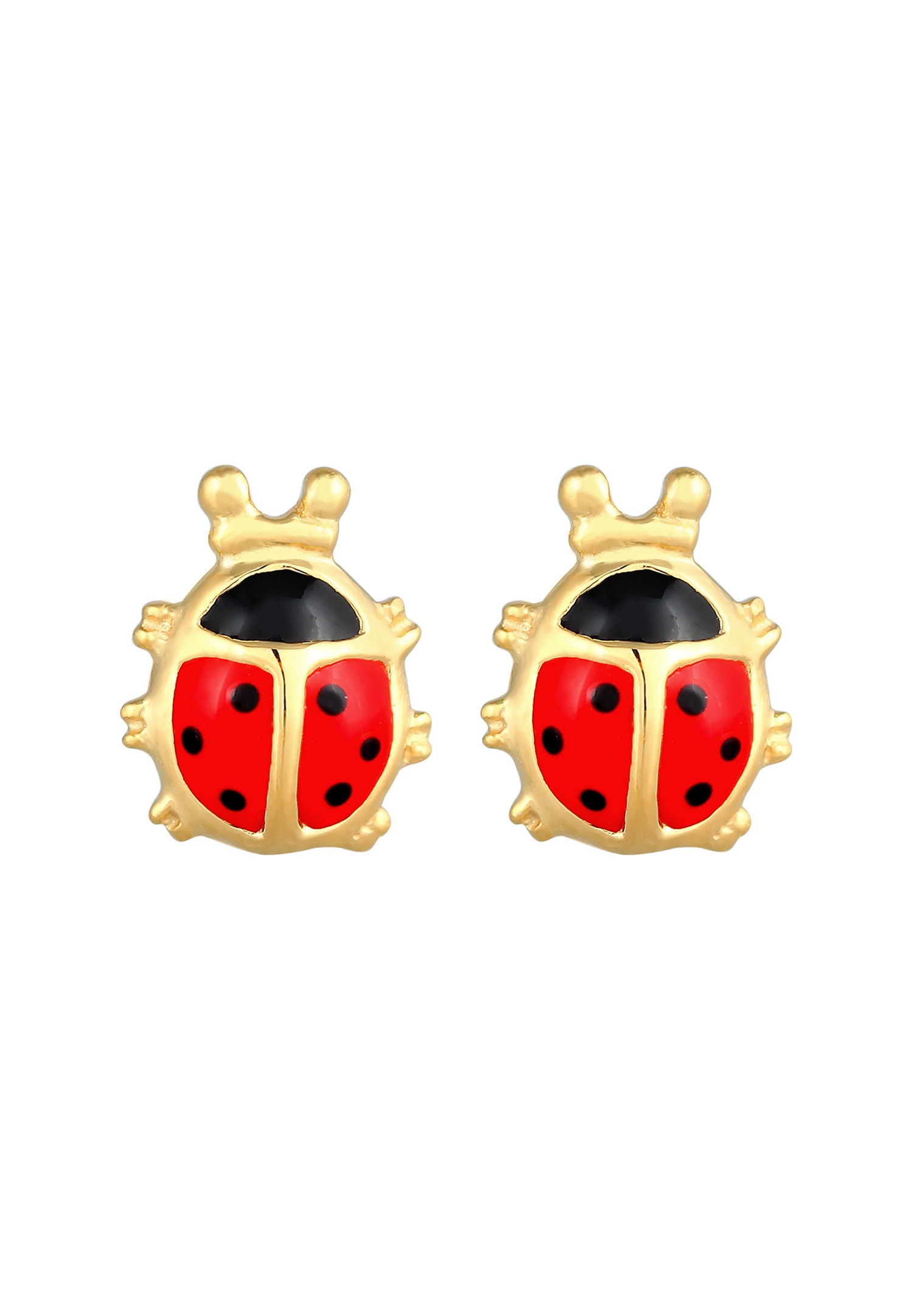 Elli Enfants Clous d'oreilles Coccinelle Porte-bonheur avec Émail en Argent Sterling 925