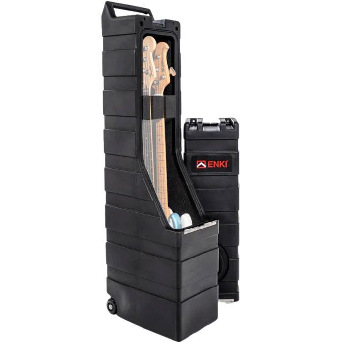 Estuche rígido ENKI AMG-2-B para 2 bajos. Fundas y estuches para guitarra.