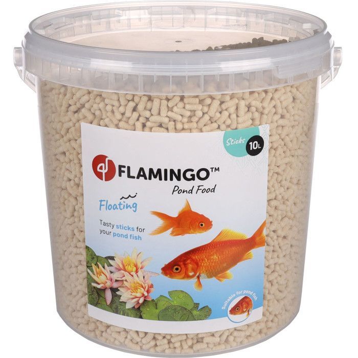 Nourriture poisson étang forme sticks seau 10 litres - Flamingo