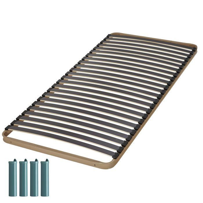 Sommier + jeu de pieds 90x190 C224 24 lattes