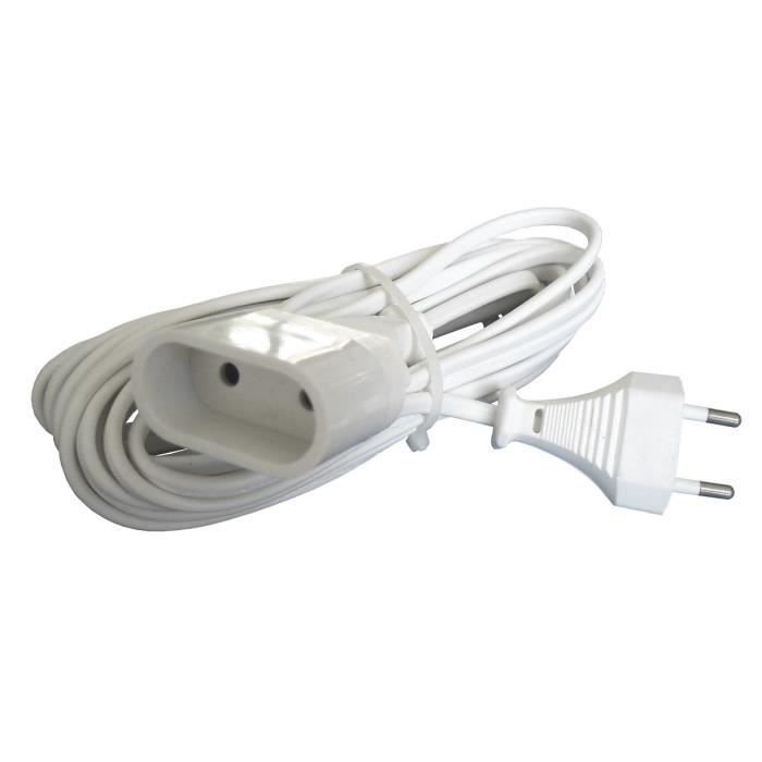 Cable de extensión ZENITECH de 5 m - 2 x 0,75 mm² - Blanco
