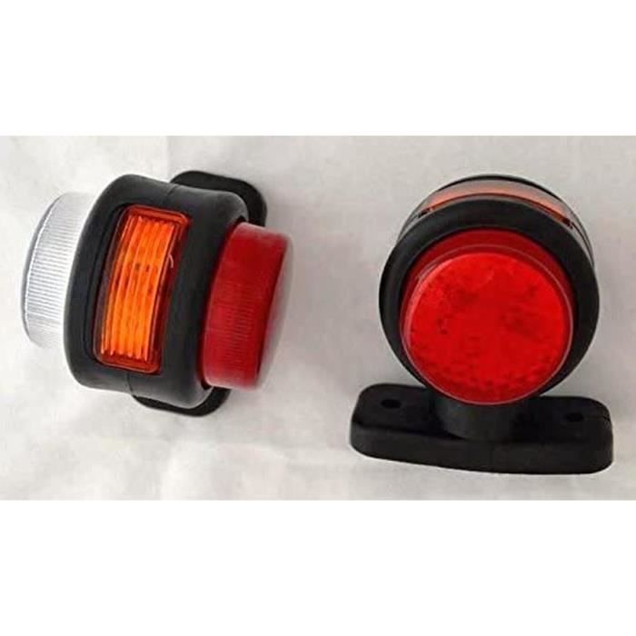 Faros de posición laterales de contorno de 4 piezas, 24 V, para remolque, furgoneta, caravana, chasis, autocaravana, naranja, blanco y rojo.