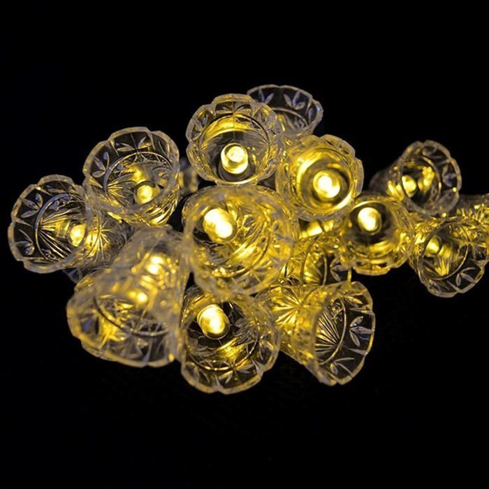 Guirnalda de luces solares para exteriores, 6,4 metros, 30 LED, luces navideñas, luz blanca cálida