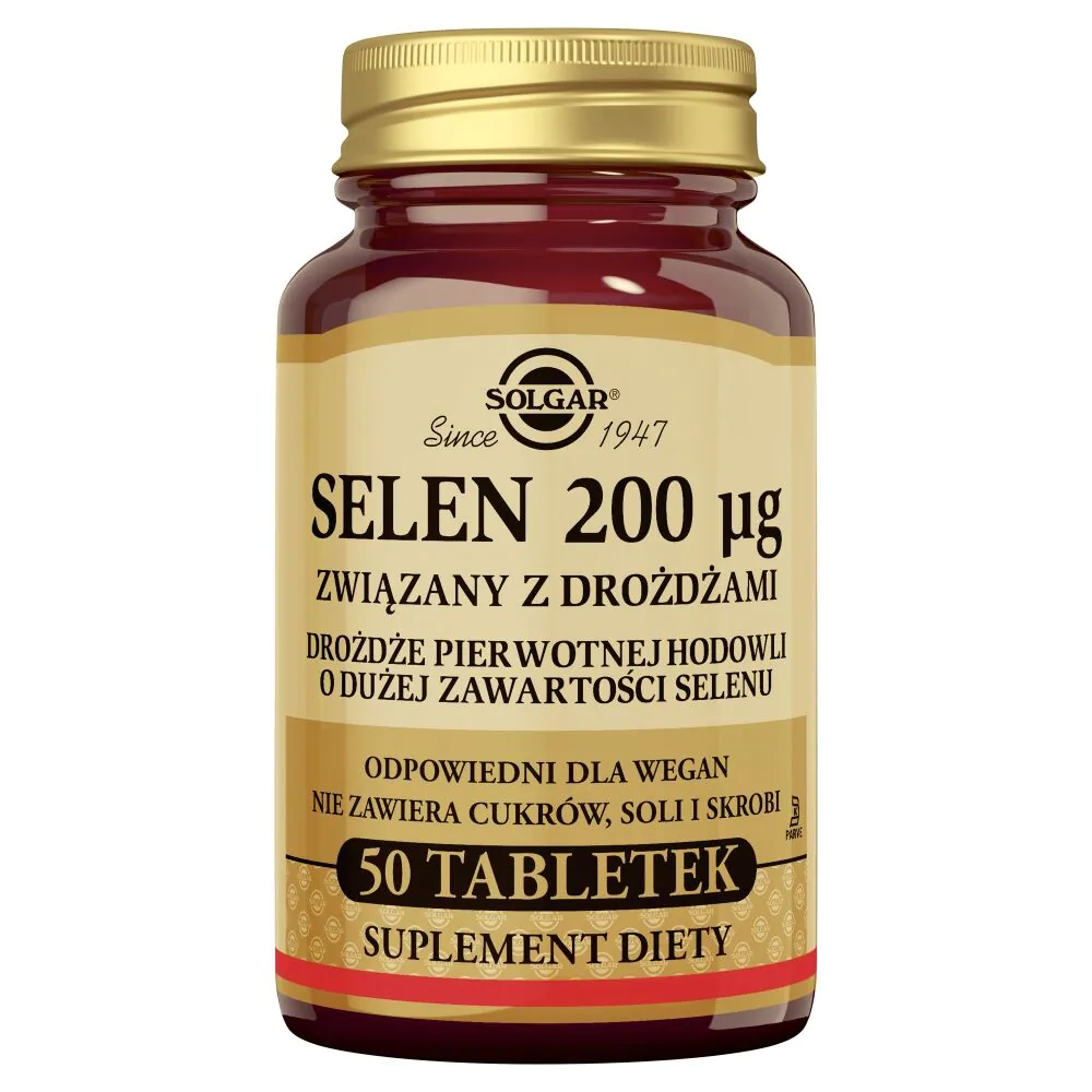 Solgar Selen 200 mcg związany z drożdżami tabletki