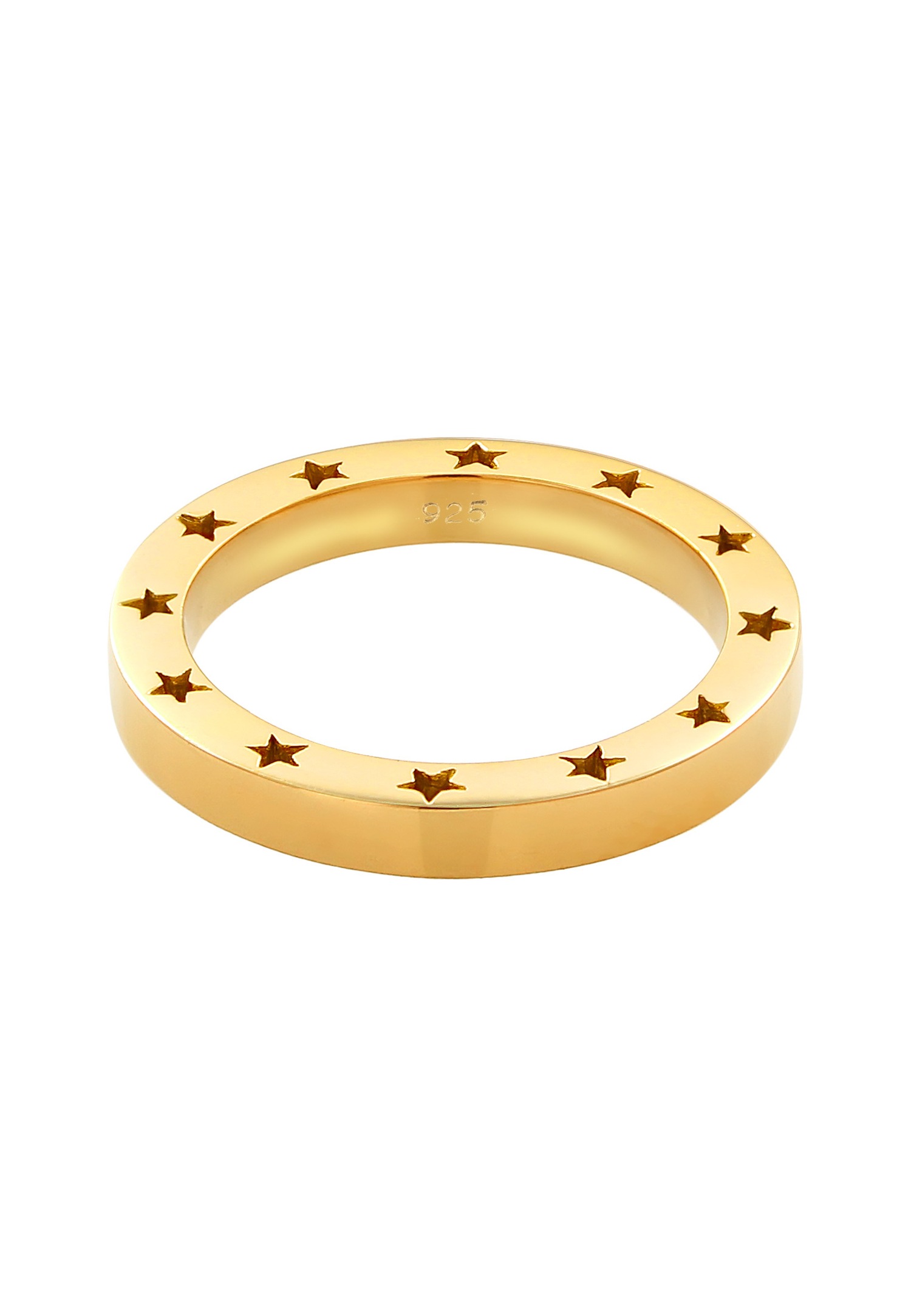 Elli Coeur Cut-Out Filigrane Bague Femme - (925/1000) Argent Plaqué Or