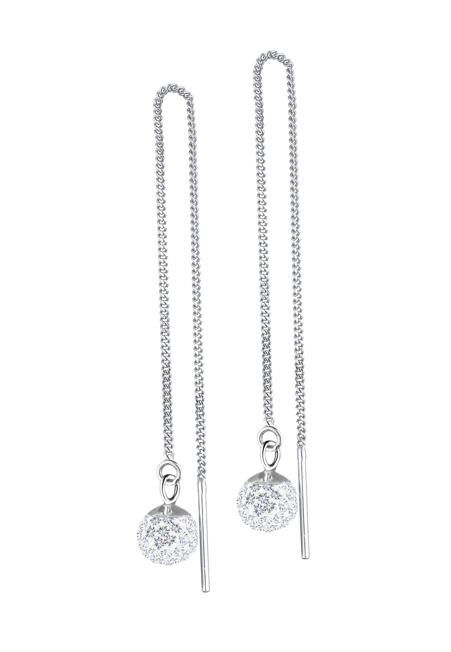 Elli Femmes Pendentif d'oreilles Boule Glamour avec Cristaux en Argent Sterling 925