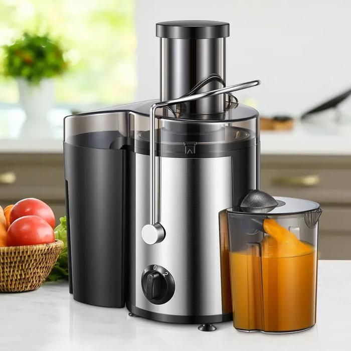 Centrifugeuse Extracteur de Jus, 500W Centrifugeuse Fruits et Legumes à 3 Vitesses, Bec Anti-goutte, Grand Bouche en Acier Inox