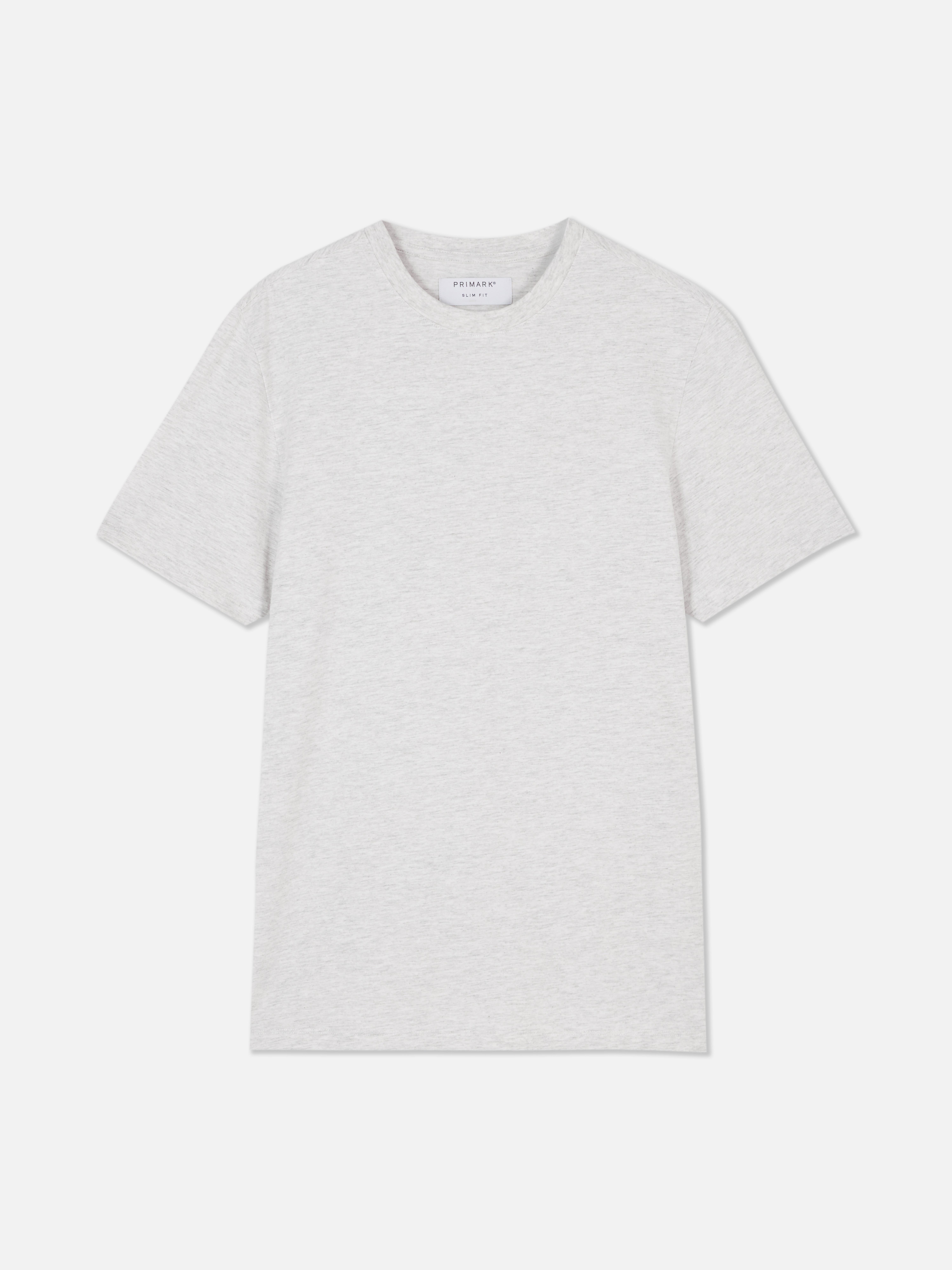 Meliertes Slim-Fit-T-Shirt Ein schmal geschnittenes T-Shirt mit kurzen Ärmeln und meliertem Design