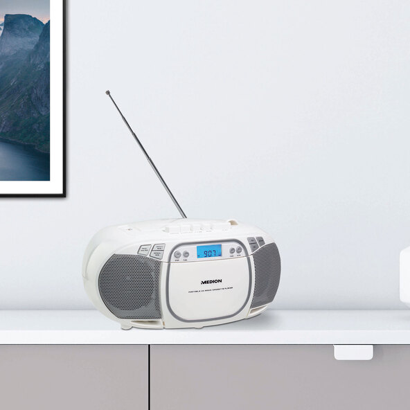 Κασετόφωνο CD/MP3 E66476 (MD44176), λευκό