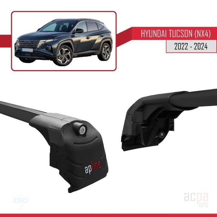Barras de techo ACE-2 compatibles con Hyundai TUCSON (NX4) 2022-2025, portaequipajes de techo para coche, color negro.