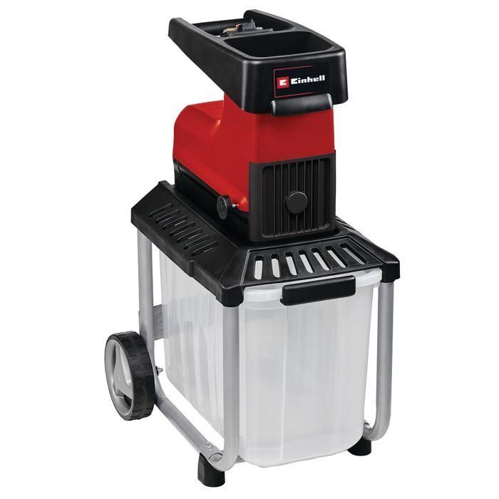 Einhell Broyeur de végétaux silencieux GC-RS 60 CB (2 800 W, cylindre de coupe, bac de 60L, interrupteur de sécurité intégré)