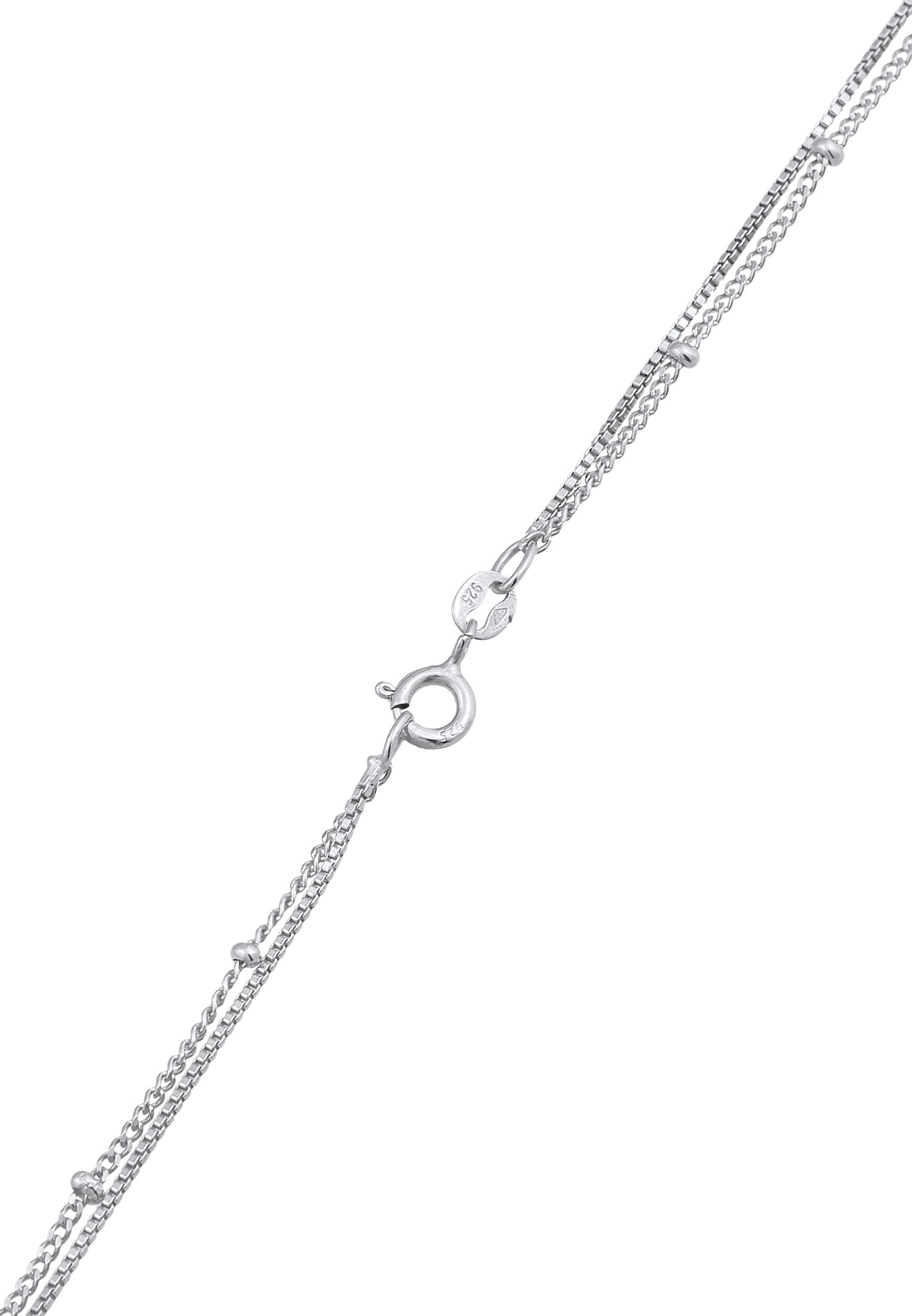 Elli Femmes Boule Plaquette Pendentif Martelé Couches de 2 en Argent Sterling 925