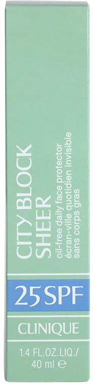 Clinique City Block™ Sheer безмасна дневна заштитна крема за лице SPF 25
