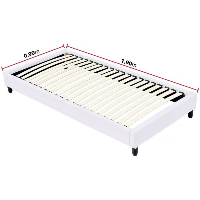Gestoffeerde lattenbodem - 90 x 190 cm - 20 latten - Wit