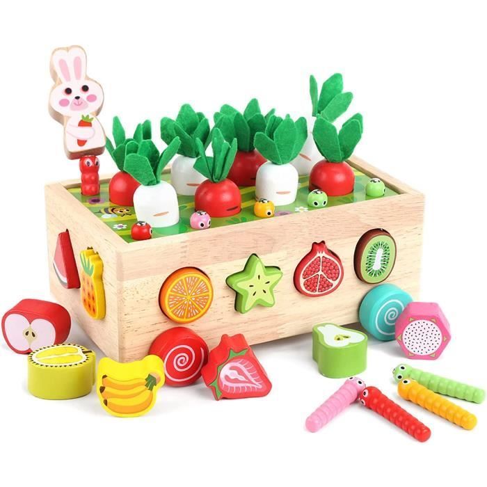 Juego educativo de madera - Método Montessori - Juego de pesca magnético - Desarrolla la motricidad fina - Para niños de 2 a 4 años