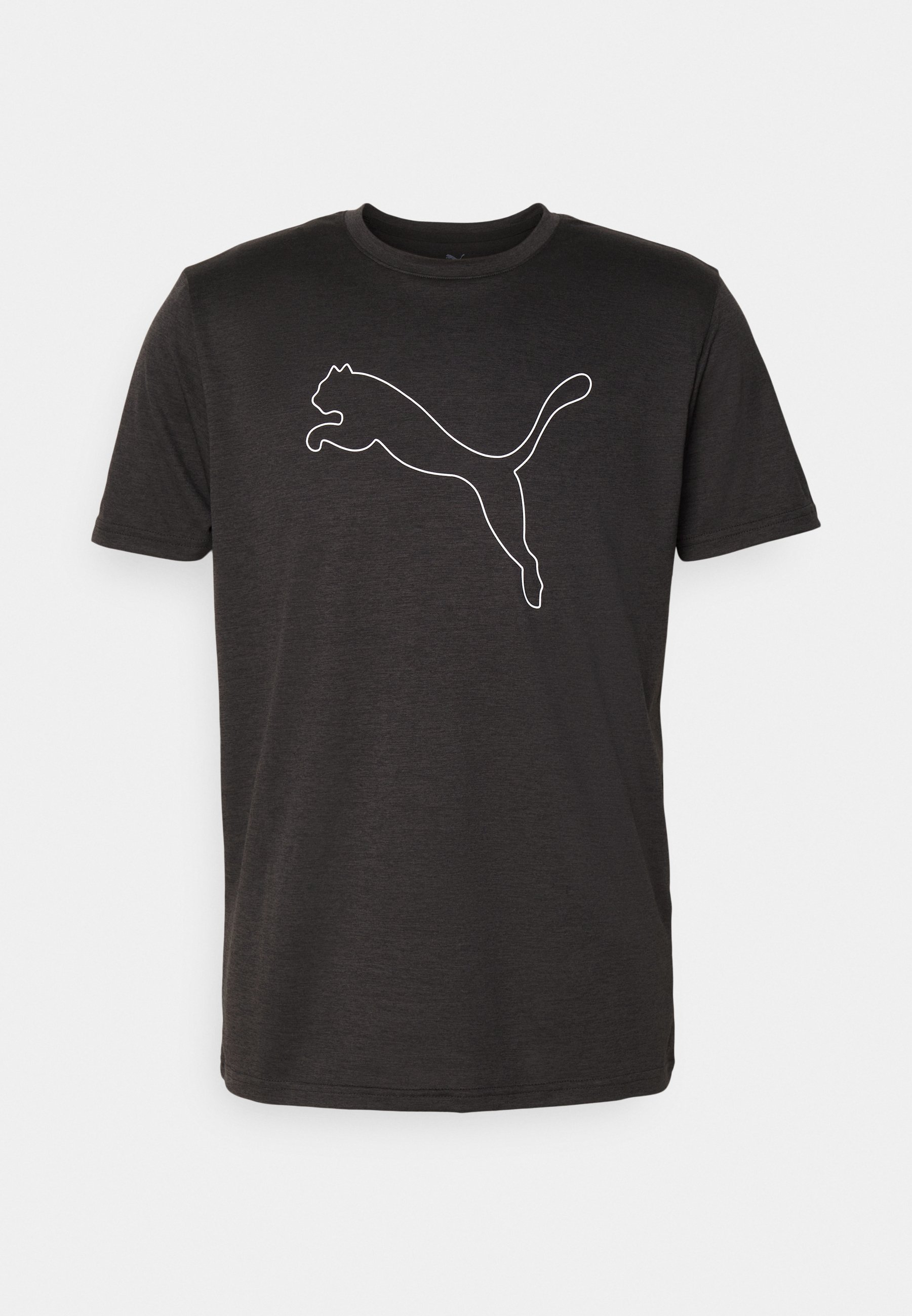 Puma ESSENTIAL CAT TEE - Sport-T-Shirt - Schwarz meliert