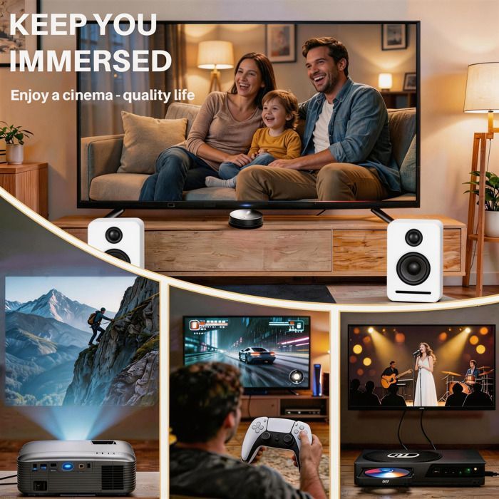 PLATIN Home Cinema System, 5.1 Stereo Surround Sound, Dolby Sound, App Control, WISA Certified, White