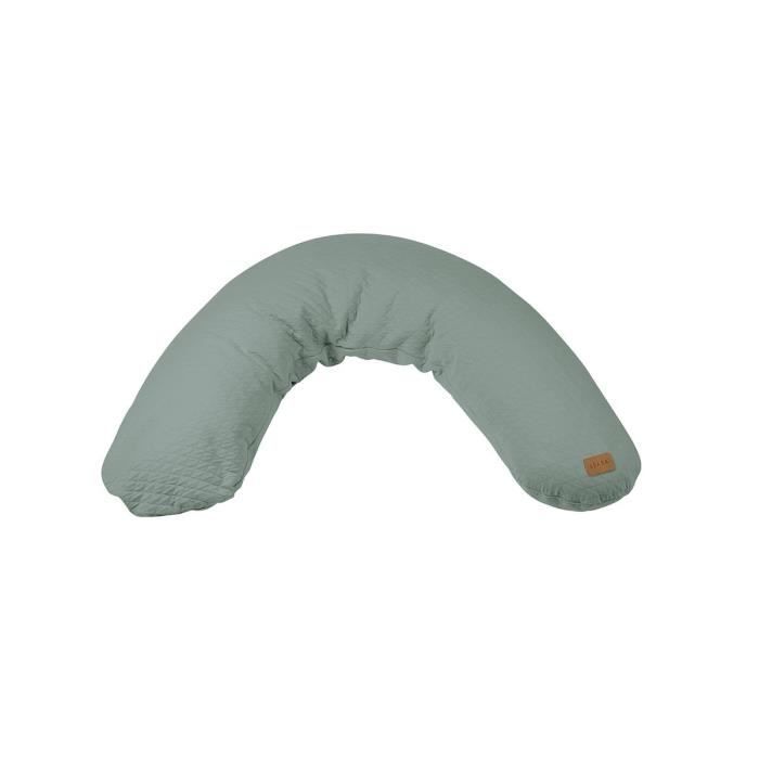 BÉABA - Big Flopsy™ - Pregnancy and Nursing Pillow - Cotton Flower® - 180 cm - Sage Green