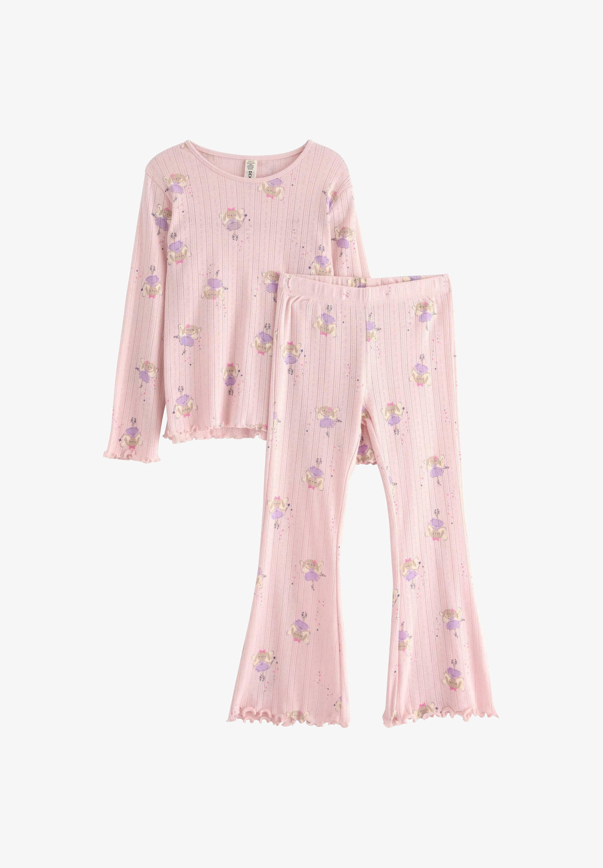 Lindex FLARE POINTELLE SET - Pyjamaset - lichtroze