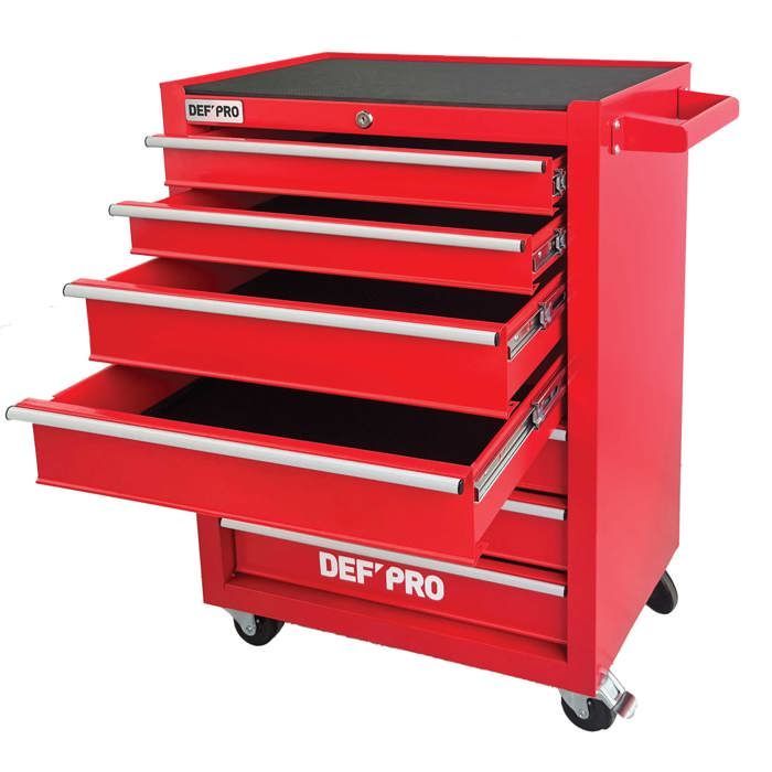 Carro de taller de 7 cajones con ruedas – Capacidad de 115 kg – 88,5 cm de altura – Acero de alta resistencia