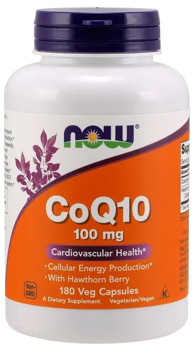 Now Foods CoQ10 With Hawthorn Berry 100 mg, Suplement diety z koenzymem Q10 i głogiem, Kapsułki