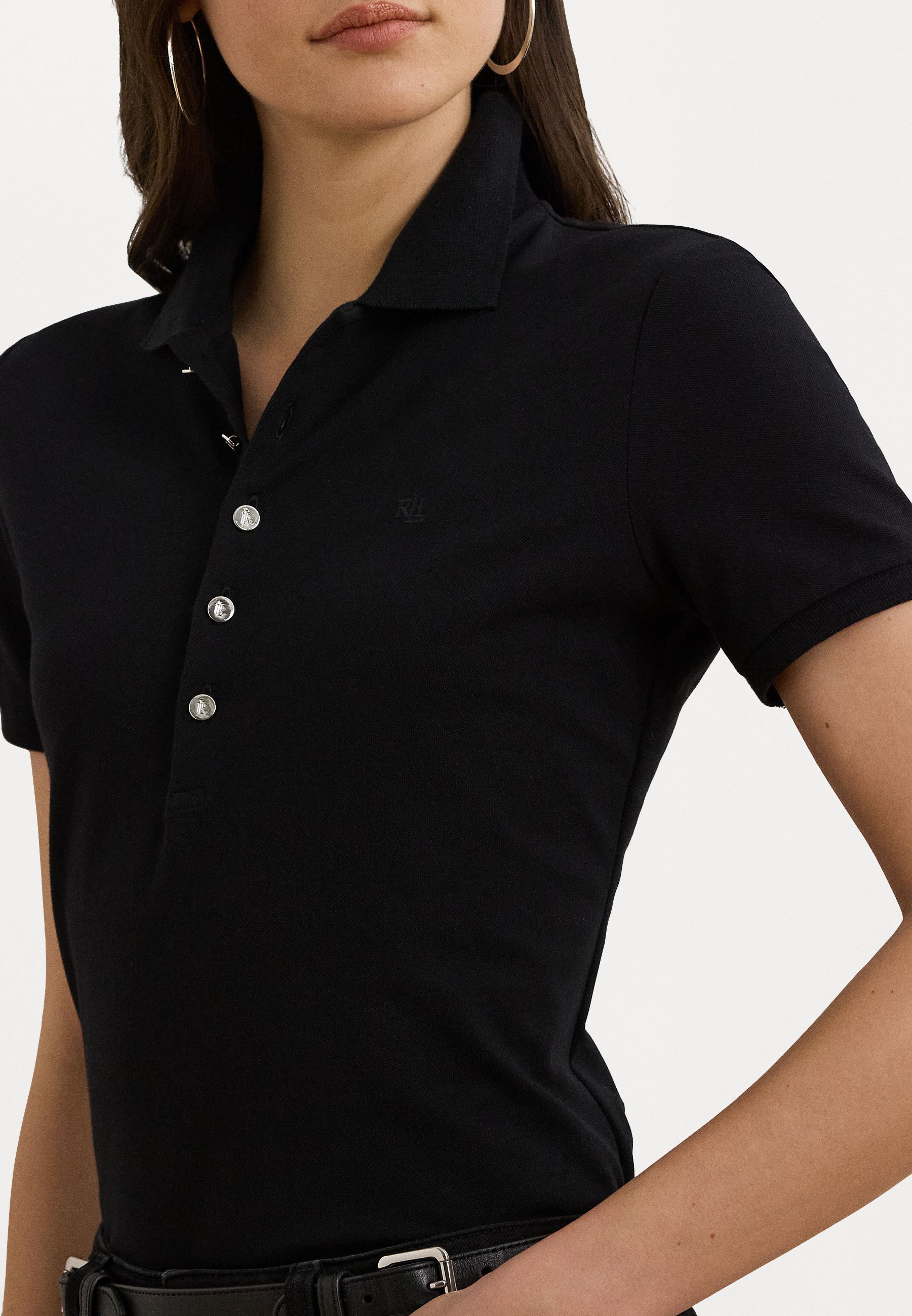 Lauren Ralph Lauren CAMISA POLO PIQUÉ - Camisa polo - preta