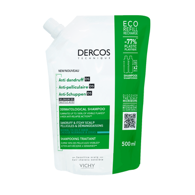 Dercos Dercos Anti-Pelicullaire DS Shampooing Gras Refill Champô Anticaspa Oleosa Com Selénio Recarga 500 ml 500 ml