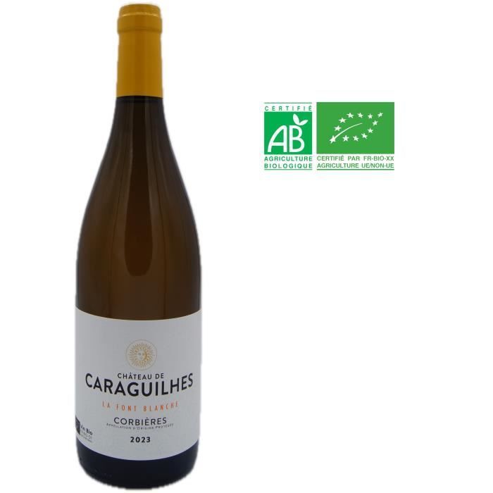 Château des Caraguilhes Cuvée La Font Blanche 2023 Corbières - Vino blanco de Languedoc-Rosellón - Ecológico