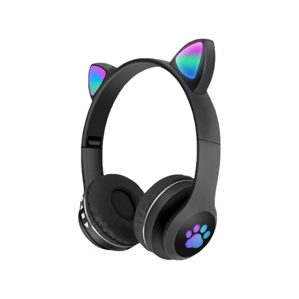 Smartek Kabellose Bluetooth-Kopfhörer mit Katzenohren und LED-Licht