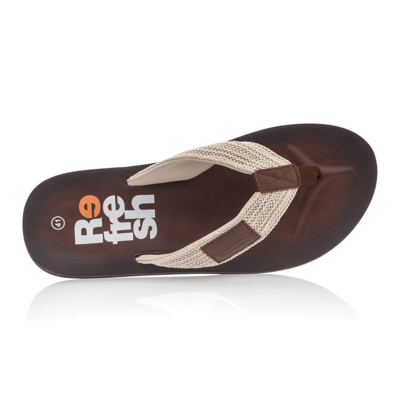 Férfi bézs színű flip-flop papucsok / tanga szandálok