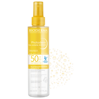 Bioderma Photoderm Eau Sol Anti-Ox SPF50 naptej testre, arcra és hajra 200 ml