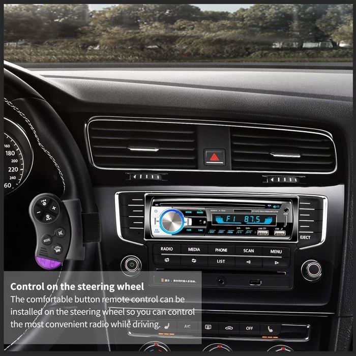 Autoradio Bluetooth USB,Radio Voiture Récepteur avec Lecteur MP3 WMA FM Télécommande,Deux USB Port,Soutien(Non Lecteur CD/NONRDS)