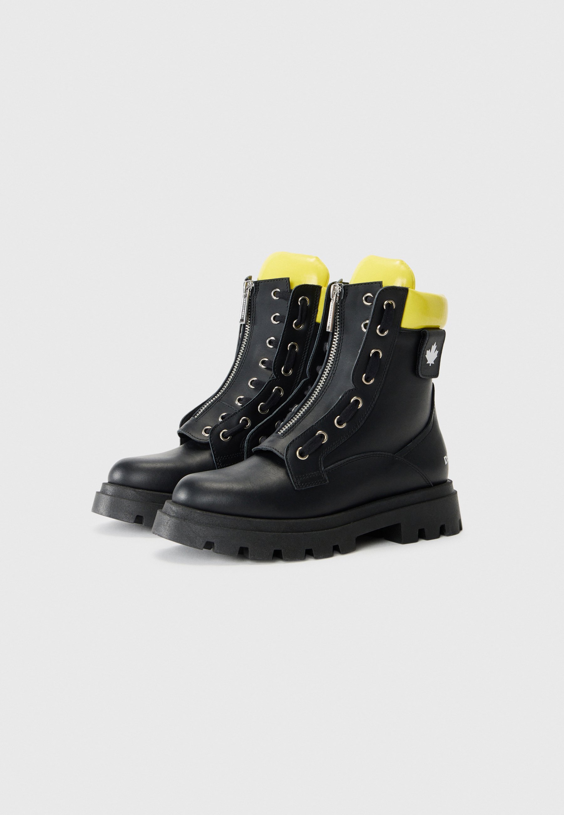 Dsquared2 UNISEX - Stivaletti stringati - nero/giallo