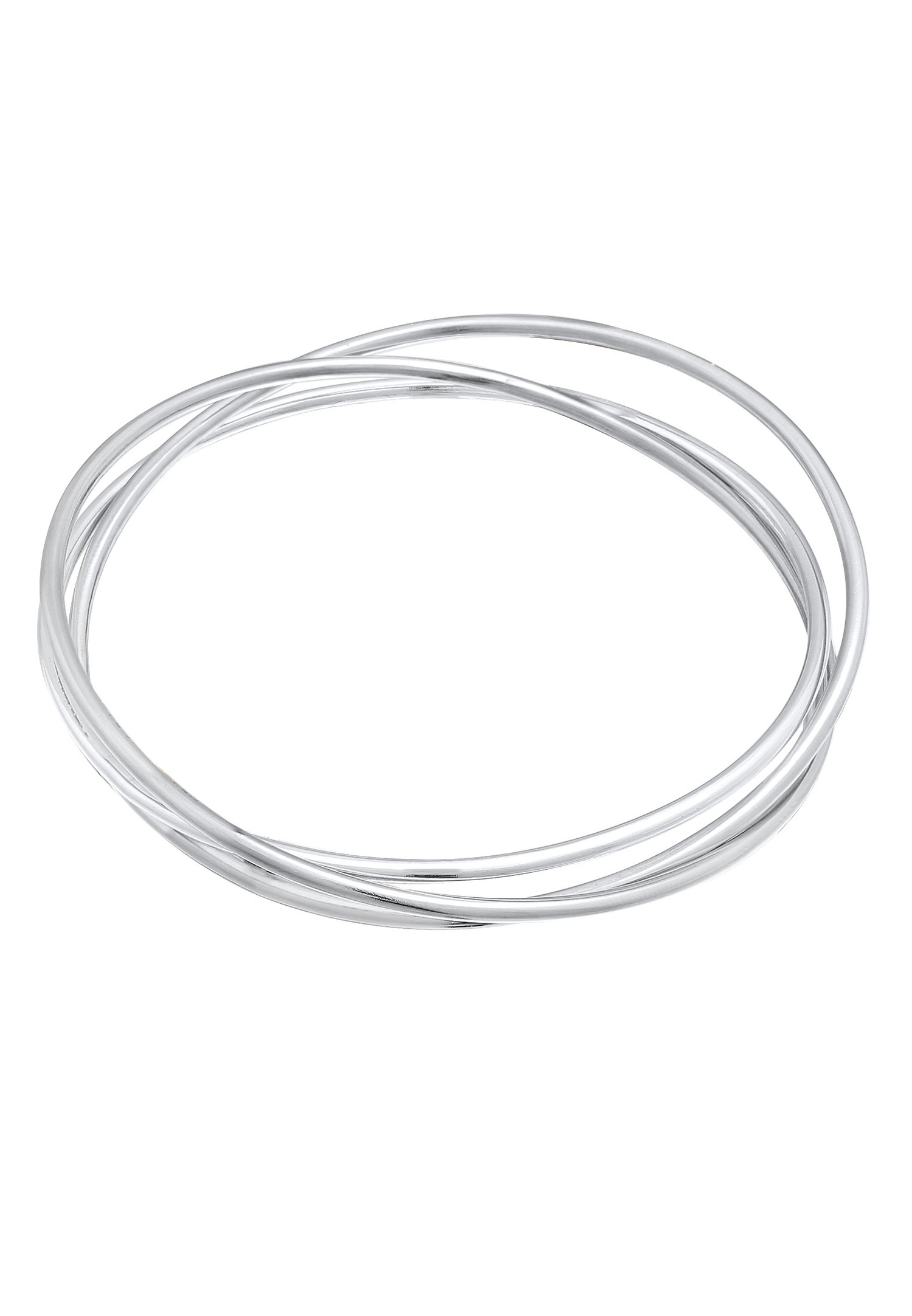 Elli PREMIUM Bracelet pour dames Triple entrelacé classique tricolore en argent sterling 925 plaqué or