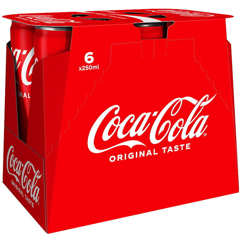 Coca-Cola Coca-Cola/sucre, pack de 6 canettes de 0,25 l