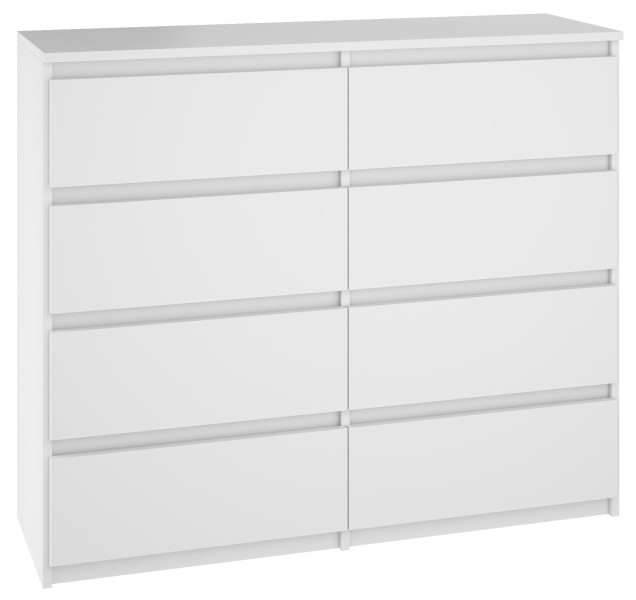 Komoda BASIC 8 szuflad – Biała | 100x93x33 cm